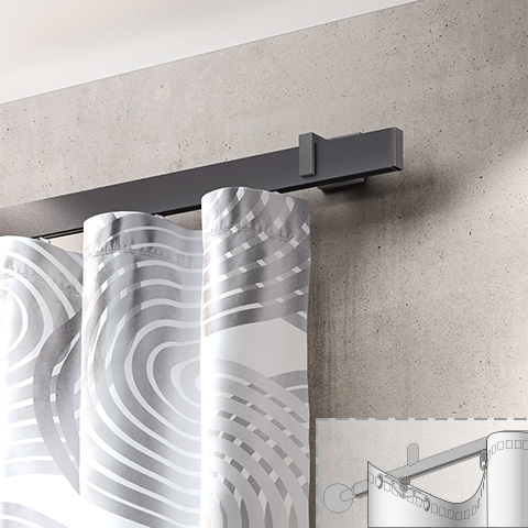 Teba Vorhangstange – London; Wellenband für perfekte Wellen