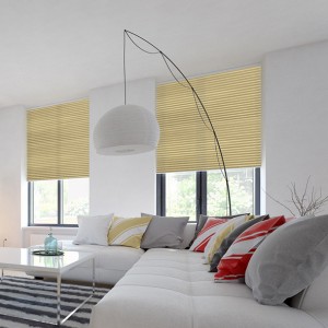 Teba DUETTE Wabenplissee Metallic Gold Wohnzimmer