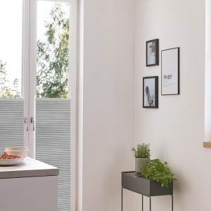 Teba DUETTE Wabenplissee Metallic Silber Küche