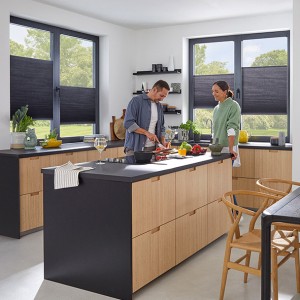 Teba DUETTE Wabenplissee TOPAR Basalt Küche People