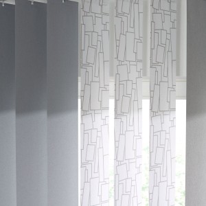 Detailansicht einer Teba Lamellenvorhang-Kombination