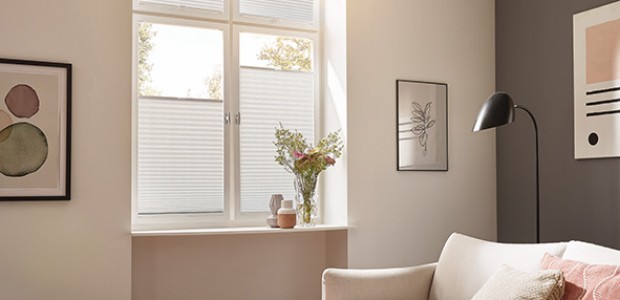 Teba DUETTE Wabenplissee TOPAR CremeWeiss VS2 Wohnzimmer