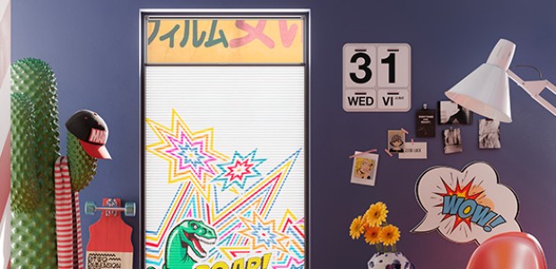 Teba DUETTE Wabenplissee SIEGER RumbleRex Jugendzimmer